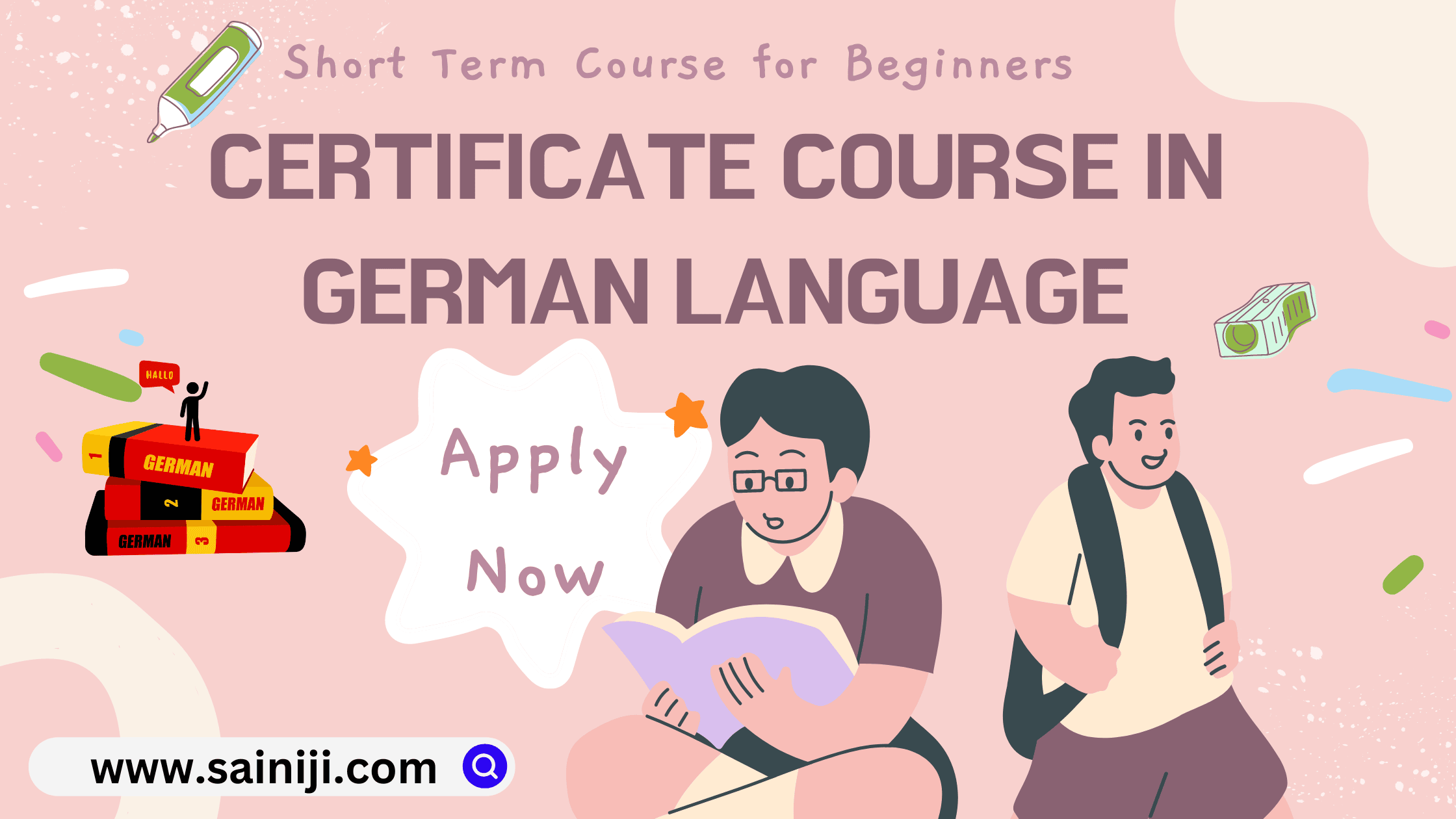 Online Short Term Course for Beginners German Language with Certificate. Learn German Online Marathi and English medium.