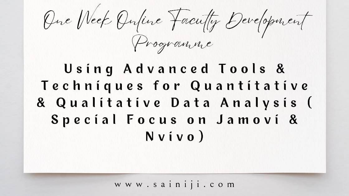 One Week Online FDP on Using Advanced Tools with Certificate