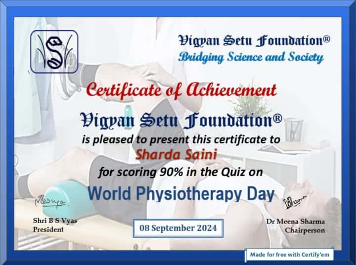 Online Quiz on World Physiotherapy Day 2024 with Certificate