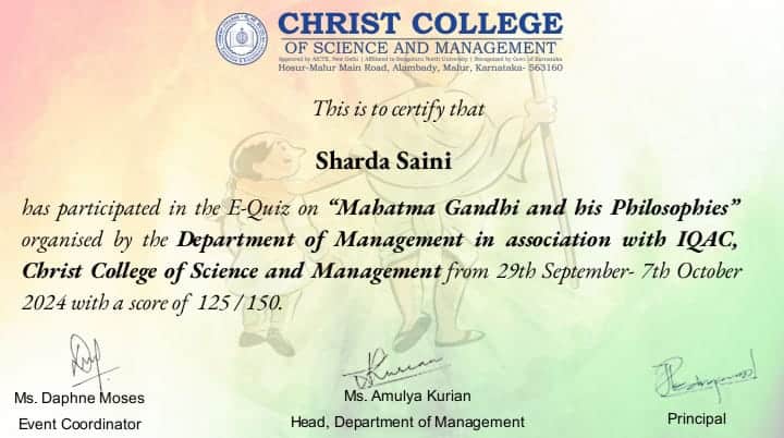 Quiz on Mahatma Gandhi and His Philosophies with Certificate