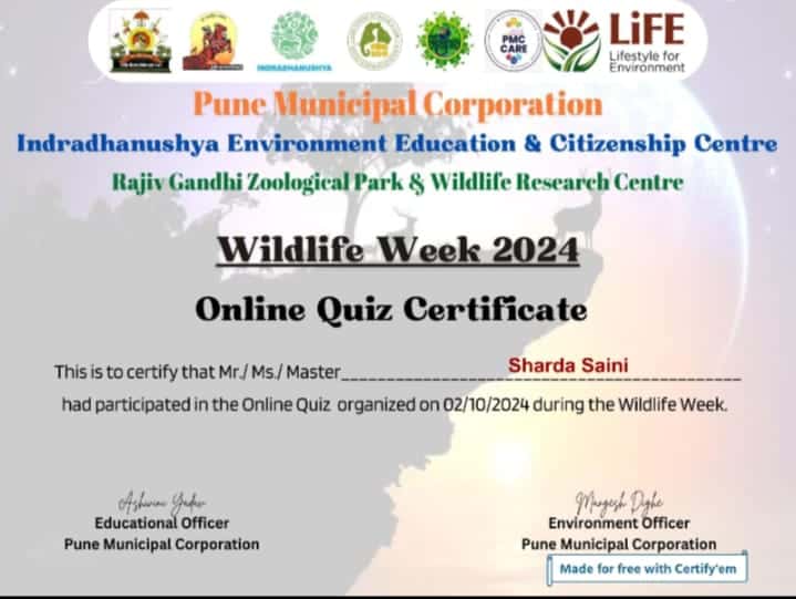 Online Quiz on Wildlife Week 2024 with Certificate