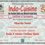 Quiz on World Food Day- Indo-Cuisine with Certificate