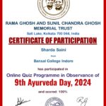 Online Quiz Program in Observance on Ayurveda Day 2024