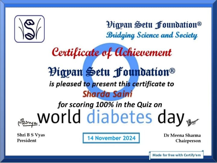 Online Quiz on World Diabetes Day 2024