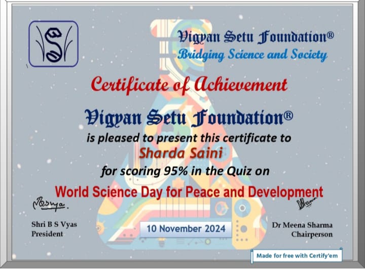 Quiz World Science Day for Peace and Development 2024