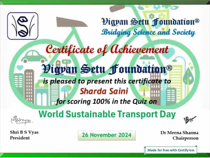 Online Quiz World Sustainable Transport Day 2024