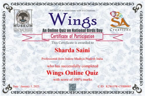 Presents 'Wings' an Online Quiz on 'National Birds Day' (Observed on 5th January).