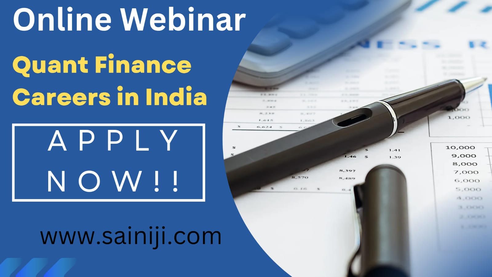 Webinar on Quant Finance Careers in India.